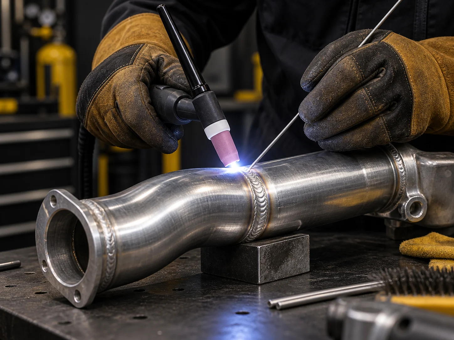 Spawanie aluminiowego przewodu metodą TIG